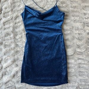 Windsor Blue Shimmery Mini Dress